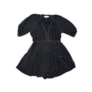 Natalia Martin Dress V-Neck 3/4 Sleeves Crochet Embroidered Trim Design Small